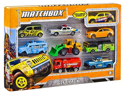 MATCHBOX Geschenkset - 9 Die-Cast-Fahrzeuge für stundenlangen Spielspaß, inklusive exklusivem Design, ultimative Flotte mit allen Sets separat erhältlich, X7111