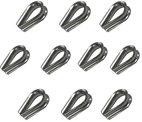 5mm Wire Rope Thimble Made From Marine Grade A4 Stainless Steel Corrosion-Resistant Wire Fasteners for Boats, Yachts, and Marine Applications (Pack of 10)