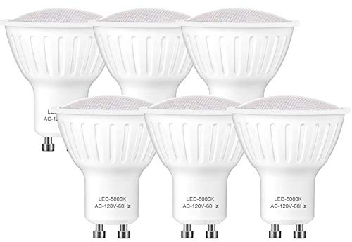 Small frog Gu10 Led bulb Dimmable ｜Daylight Led Light Bulbs, 5W=50W Halogen Light Bulbs, 120° Beam Angle Flood light bulb for Indoor Outdoor Lighting, Pack of 6