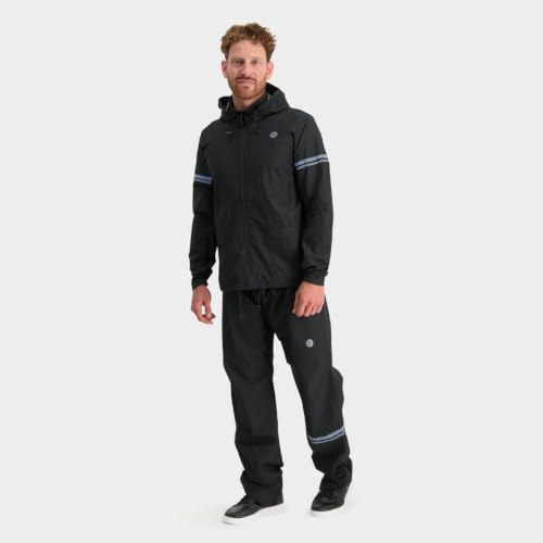 AGU Essential Original Regenanzug, Regenkleidung Fahrrad Herren & Damen, Wasserdicht & Winddicht, Reflektierend, 100% Recyceltes Polyester, Unisex - XXXL - Schwarz