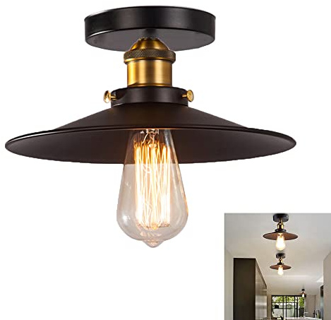 Métal Retro Suspensions Luminaire Lampes E27 Vintage Pendentif Noir Plafonnier Luminaire éclairage de Plafond E27 Lampe LED Lustre Abat-jour pour Chambre Salon Salle à manger Couloir Bar