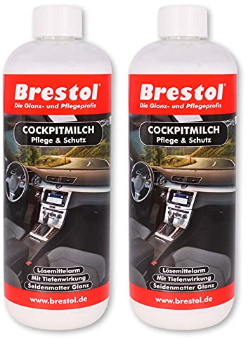 Brestol Cockpitmilch 2x 1000 ml - Cockpitpflegemilch Cockpitreinigungsmilch Innenraumpflege Tiefenpflege Kunststoffpflege Gummipflege Cockpitpflege Vinypflege