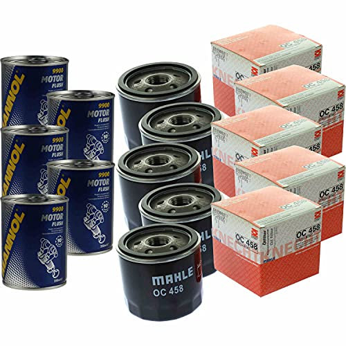 QR-Parts Set 85702750 OC 458 9900 5x Original MAHLE/KNECHT Ölfilter + SCT Motor Flush Motorspülung