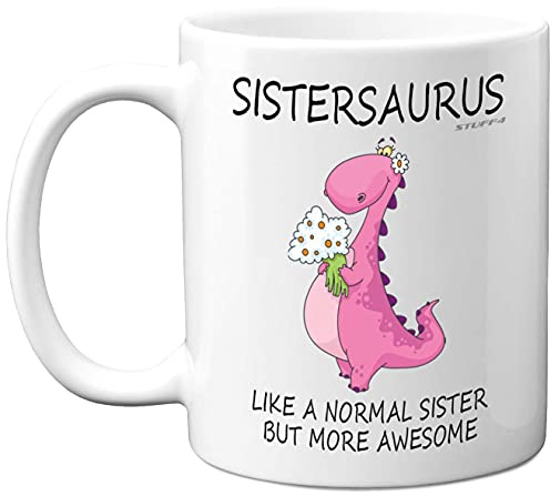 11oz Ceramic Coffee Mug, Special Christmas Sister Gifts, Funny Xmas Tea | Sistersaurus, 11oz Ceramic Coffee Mug, Special Christmas Sister Gifts, Funny Xmas Tea Coffee Cup, Made in UK