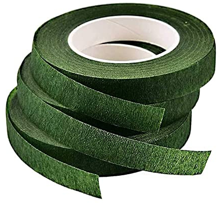 QincLing Pieces Flora Masking Tape, Grünes Floristenband, Selbstklebendes Floristenkrepp-Set, Blumenband, Floristik-Drahtband, Blumenwickelband, Blumendrahtband für Blumensträuße, DIY-Bastelarbeiten