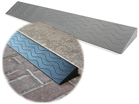 Schwellenrampen, PVC-Heimschwellenrampe Rollstuhlrampen Für Fahrräder Für Einfahrten, Stufen, Treppen, Garageneinfahrten, 3 Farben, 12 Größen Bai Yin (Farbe : Grau, Größe : 100x8x2.5cm)