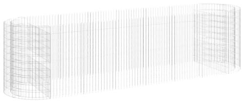 vidaXL Gabbione con Letto Rialzato in Ferro Zincato 400x100x100 cm