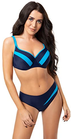 Selente My Secret D8072 Costume Donna Mare/Piscina a 2 Pezzi con Ferretti e Coppe differenziate, Blu/Turchese, 3C