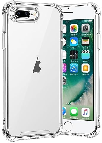 gueche Hülle für iPhone 7 Plus and iPhone 8 Plus, Durchsichtig Schutzhülle mit Weiche Silikon Handyhülle, Transparent Bumper Case Cover, mit dem Handyhalterung Auto kompatibel