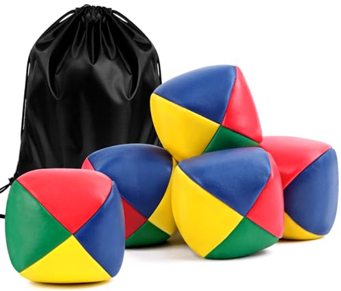 6 Stück Jonglierbälle für Kinder, Jonglierball, Zirkus, aus PU-Leder, weich, Jonglierball, Pro, Mini-Jonglierbälle, hochwertig, für Anfänger, Jungen, Mädchen, Kinder, Erwachsene, mehrfarbig