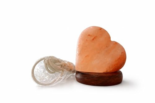 HIMALAYAN SALT ® LAMPADA DI SALE ROSA DELL'HIMALAYA AUTENTICA CERTIFICATA VARIE MISURE E FORME grezza fuoco palla cuore piramide led usb (USB CUORE RGB)