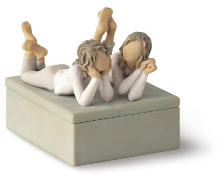 Willow Tree Forever Friends, Always by my side, Family Memories, Best friends, Sisters, Sculpted Hand-Painted Decorative Table Top Jewelry Keepsake Box