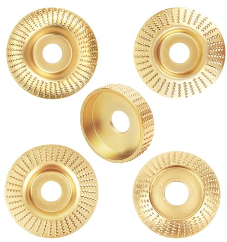 5 dischi abrasivi in legno per smerigliatrice angolare, utensili per la lavorazione del legno per intagliare e levigare legno duro, oro
