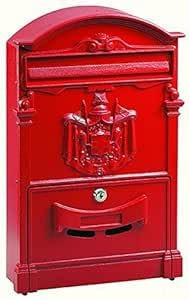 Cassetta Postale In Alluminio Regia Rosso 25,5x8,5x41H