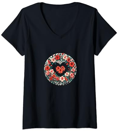 Womens Azalea Bush Flowers Art Azalea flower V-Neck T-Shirt