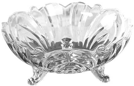 Mikinona Plateau à Fruits Transparent Verre Corbeille à Salade Élégante Et Empilable Pour Cuisine Et Événements