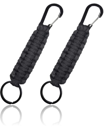Ruayia 2 Stück Paracord Schlüsselanhänger，Schlüsselband Schlüsselring für Camping Auto Personalisiert, Motorrad, SUV, Truck, Unisex-Auto-Schlüsselanhänger für Männer und Frauen - Tropfenhaken