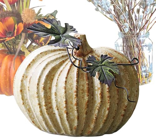 Decorazione di zucca in ceramica, decorazione di zucca autunnale | Bellissime sculture Decorazioni per la casa Zucche decorative - Figurine decorative uniche per la decorazione della casa per feste di