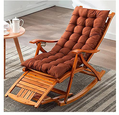 Lounge-Stühle, Klappbarer Schaukelstuhl aus Holz, Chaiselongue, Klappbare Schaukelstühle, Schaukelliege, Liegestuhl, Outdoor-Stuhl, tragbarer Liegesitz mit Armlehne, Fußmassagekissen (mit Polster)