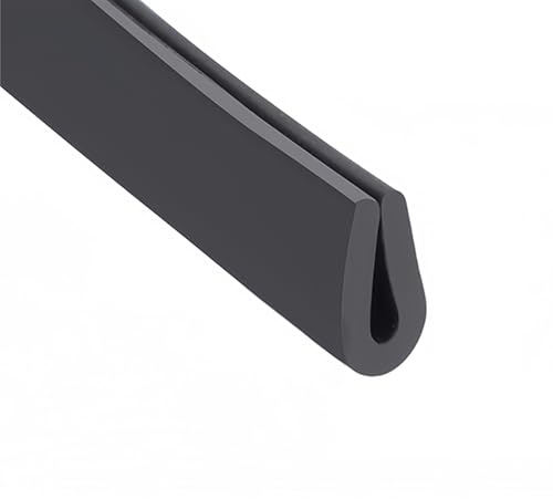LEPEVNEY Kantenverkleidung, U-Dichtung, schwarz, Gummi, U-K-Gummidichtung, U-förmiger Kantenschutz, passend für 1–2 mm Kante, 6 Meter Länge
