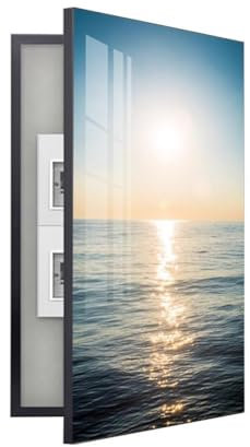 Rygcrud Abdeckung Für Stromzähler Dekorative Malerei, Aluminium-Rahmen Hängende Bilder - Verteilerkasten Unterbrecherkasten, Abdeckung des Sicherungskastens Kabinett(Black Frame,70x100cm)