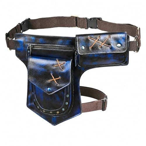 Herren Canvas + Leder Motorrad Reiten Tasche Beinbeutel Beintasche Außenbeintasche Hüfttasche Drop Leg Tasche FB211-8