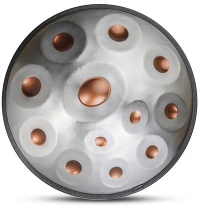 432 Hz Handpan-Trommel, 22 Zoll, Handtrommel für Erwachsene, professionelles Schlagzeugset aus Stahl, 12 Töne, 10 Töne, Handpan in d-Moll, silbernes Instrument für Kinder, 440 Hz (432 Hz, 12 Töne)