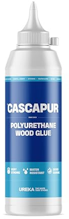 Cascapur Fast Cure D4 Colle PU imperméable à l'eau, colle en 10 minutes, remplissage de lacunes, colle au bois dur tropical, bois modifié, menuiserie et applications marines – 250 ml