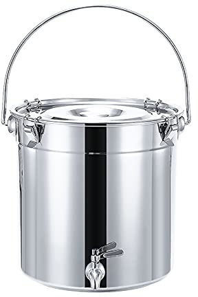 Generisch Topf, Suppentopf, Suppeneimer aus Edelstahl/versiegelter Eimer/Transporteimer, Weintank mit Hahn, für Wasser, Milch, Tee, Milch, Vorratseimer