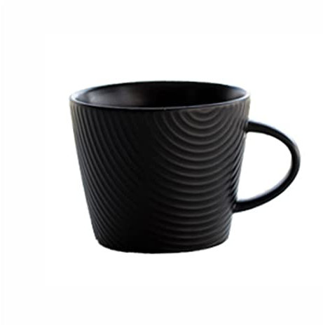 Tazze 10oz (320ml) Tazza da caffè in ceramica nera semplice for la colazione Tazza da latte for la colazione Set da tè pomeridiano Tazza da caffè Adatto for uomini e donne Famiglia quotidiana Tazzine