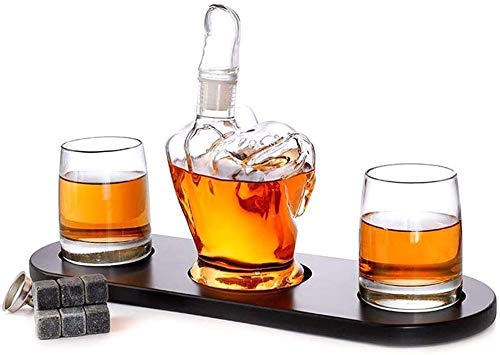 Set Decanter per Vino, Vetro Borosilicato Resistente al Calore, capacità 1000 Ml, Regalo per La Festa del papà, Senza Piombo E Rispettoso Dellambiente