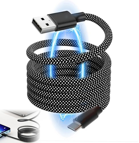 Magnetic USB C Cable 66W Coiled USB A to USB-C Magnetic for iPhone 15 16 17 | 6A Fast Charging Cables 3.3ft/1m Compatible with Samsung Galaxy S25 S24 Ultra Pixel 9 USB-Type-C port Series (1m)