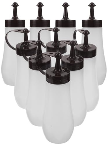 FUNOMOCYA Lot de 10 Flacons Souples en Plastique 250Ml Couleur Café pour Huile de Lampe Distributeur Étanche Anti-Fuite Stockage Pratique pour Camping et Usage Domestique