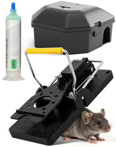 FUTUM Mausefalle Set gegen Nager - Mäusefalle inkl. Köderbox & Apfel Köder – Schutz für Haustiere bei Mäusebekämpfung - Mausefalle Schlagfalle für effektive Nagetierbekämpfung - ohne Rattengift