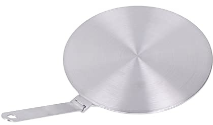 Haofy Plaque de Diffusion de Chaleur en Acier Inoxydable de 25,4 Cm avec Poignée pour une Répartition Uniforme de la Chaleur, Anneau de Diffusion de pour Cuisinière à Induction, Cuisinière à Gaz,