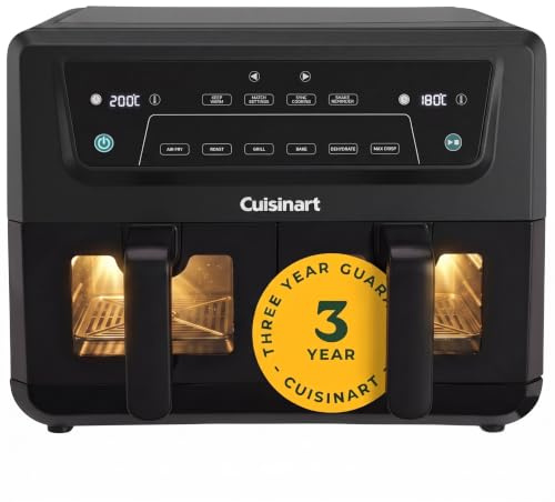 Cuisinart XXL Dual-Zone Air Fryer | PFAS Free | Chemical-free cooking | Air Fry, Roast, Grill, Bake, Dehydrate, Max Crisp, and Keep Warm |Dual drawers