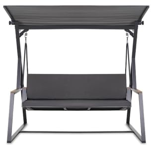 Setgarden Hollywoodschaukel Auflage, 7 cm dick, Sitz- und Rückenpolster, Abnehmbarer Bezug, Wendbar, Garten Polster Set (Anthrazit, 180x50x50cm)
