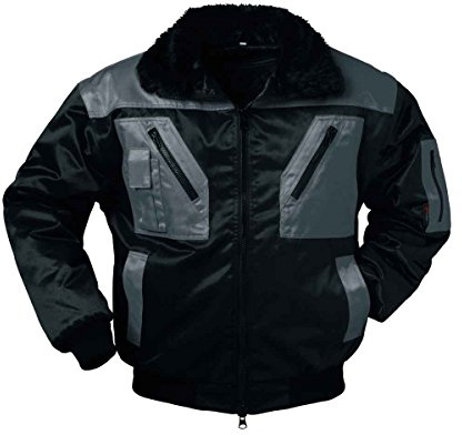 Norway-Pilotjacke 4-in-1 Arbeitsjacke (S (46/48), Schwarz/Grau)