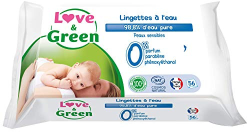Love & Green - Amor y verdes Sensitive Wipes 56 Piezas