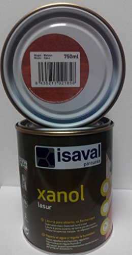 XANOL Barniz Lasur de Acabado a Poro Abierto Satinado 750 ml (NOGAL Translucido Satinado 750 ml)