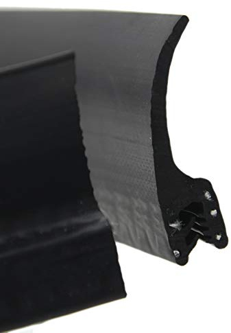 SMI-Dichtungsprofil DF7 für 1,5-3mm EPDM Vollgummi mit Stahleinlage selbstklemmend ohne Kleber - Kantenschutz mit Fahne oben Dichtung, Kantenschutzdichtprofil für Auto, Kofferraum (10 m)