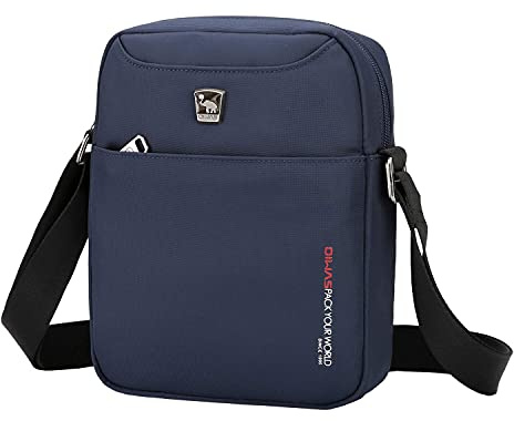 OIWAS Waterproof Shoulder Bag for Men Small Cross Body Bags Phone Bag 7.9 Inch Ipad Mini Bag with Long Strap Wallet Pouch Tablet Kindle Navy Blue