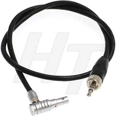 HangTon Right Angle Mini 5 Pin Locking 3.5mm 1/8 TRS Audio Cable for Sennheiser EK Sony D11 Receiver to ARRI Alexa Mini, Z CAM E2 Flagship Camera