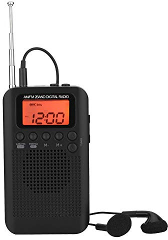 Radio Am FM Portátil, Radio Digital portátil Estéreo de 2 Bandas Radio FM de Bolsillo Am Radio estéreo sintonizado con batería Recargable y Auriculares