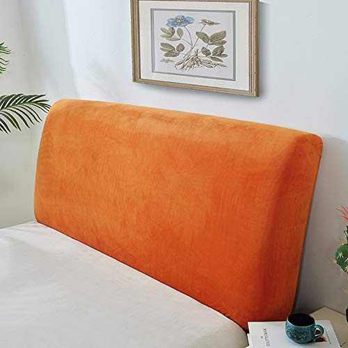 YUPAK Bett Kopfteil Hussen Bettkopfteil Bezug Kopfteilbezug Staubdicht, Abdeckungen Für Schlafzimmer Plüsch Verdicken Elastische All-Inclusive Bett Kopf Abdeckung,Orange-King(200-220cm)