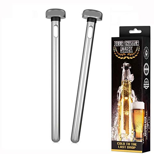YFOX Raffreddatore di Birra 2 Pezzi,Asta di Raffreddamento per Bevande in Acciaio Inossidabile, Mantenere Fredde Le Bevande in Bottiglia,utilizzate nel Campeggio da Bar,Regali Unici