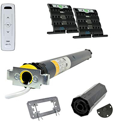 smarotech® Nachrüstset zum Modernisieren von Gurt/Kurbel: smarotech® Montageset SW40 (für 40mm 8-kant-Wellen) inkl. Rollladenmotor Oximo 40 io 9/16 (bis 3,9m²) und Situo 5 io II pure