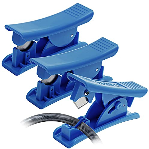 Rierdge - Tagliatubi in PTFE, 3 pezzi, tagliatubi in PTFE, 3/8 1/4 O.D. per evitare perdite, strumento di taglio preciso per tubi in nylon PVC PU plastica (blu)