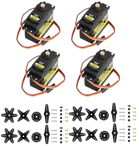 diymore 4 Stück digitaler Servomotor 13KG Hoch Geschwindigkeit Drehmoment für RC Auto Boot Roboter Steuerung [ Nur geeignet für Personen über 16 Jahre ]