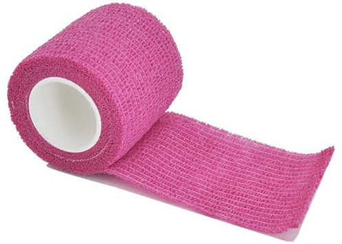 JOYDREAMDESIGN 4.5m Nastro Avvolgente Benda Elastica Autoadesiva Colorata Sportiva Per Rilievi Di Supporto Del Ginocchio Dito Caviglia Palmo Spalla-rosa,5cm X 4.5m